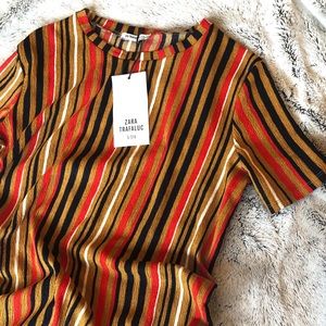 Striped Asymmetrical Hem Dress